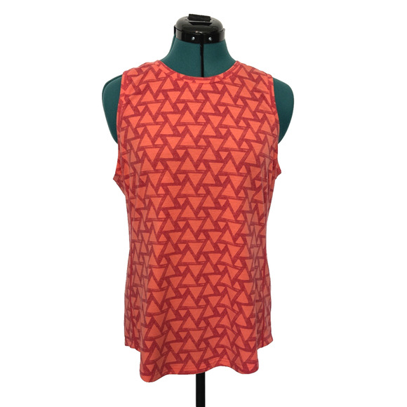 Title Nine Woman's Athletic Tank Top Large Red Orange Geometric Sleeveless‎ - Picture 1 of 7